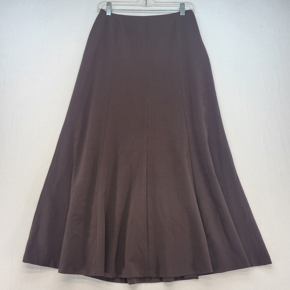 East 5th Maxi Skirt Womens 4 Brown Espresso Fall A-Line Paneled Stretch Side Zip